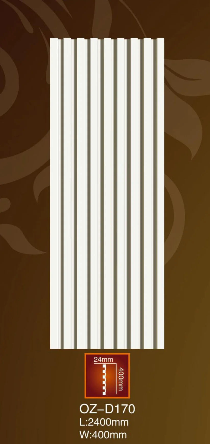 Dekoratív poliuretán bordázat D170 240 x 40 cm