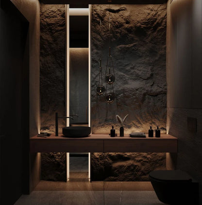 Kőhatású Falpanelek - fekete