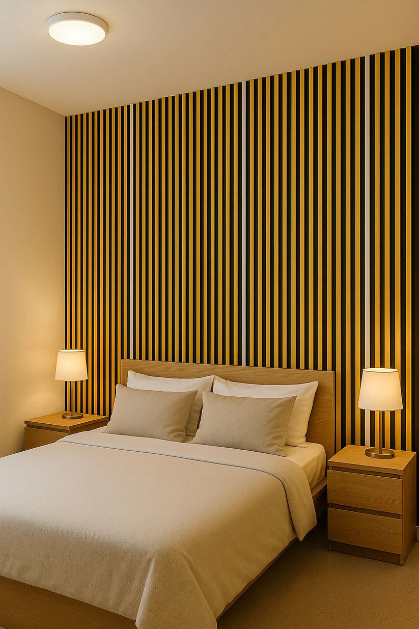 Akusztikus / hangelnyelő fali panel, dekoratív MDF bordázat