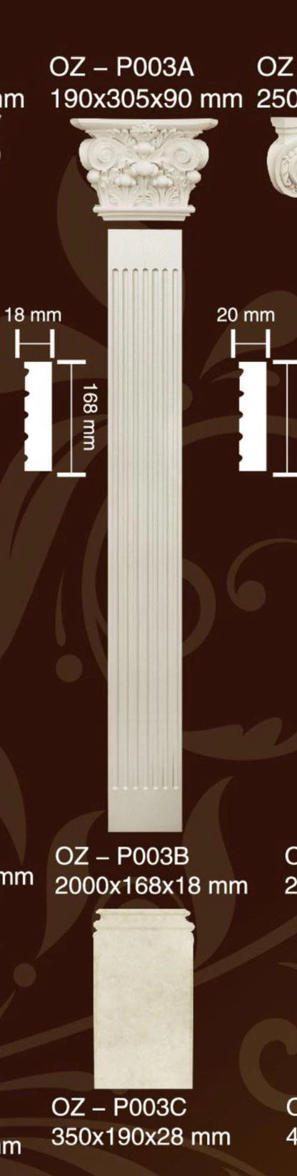 Poliuretán dekoratív pilaszter P003